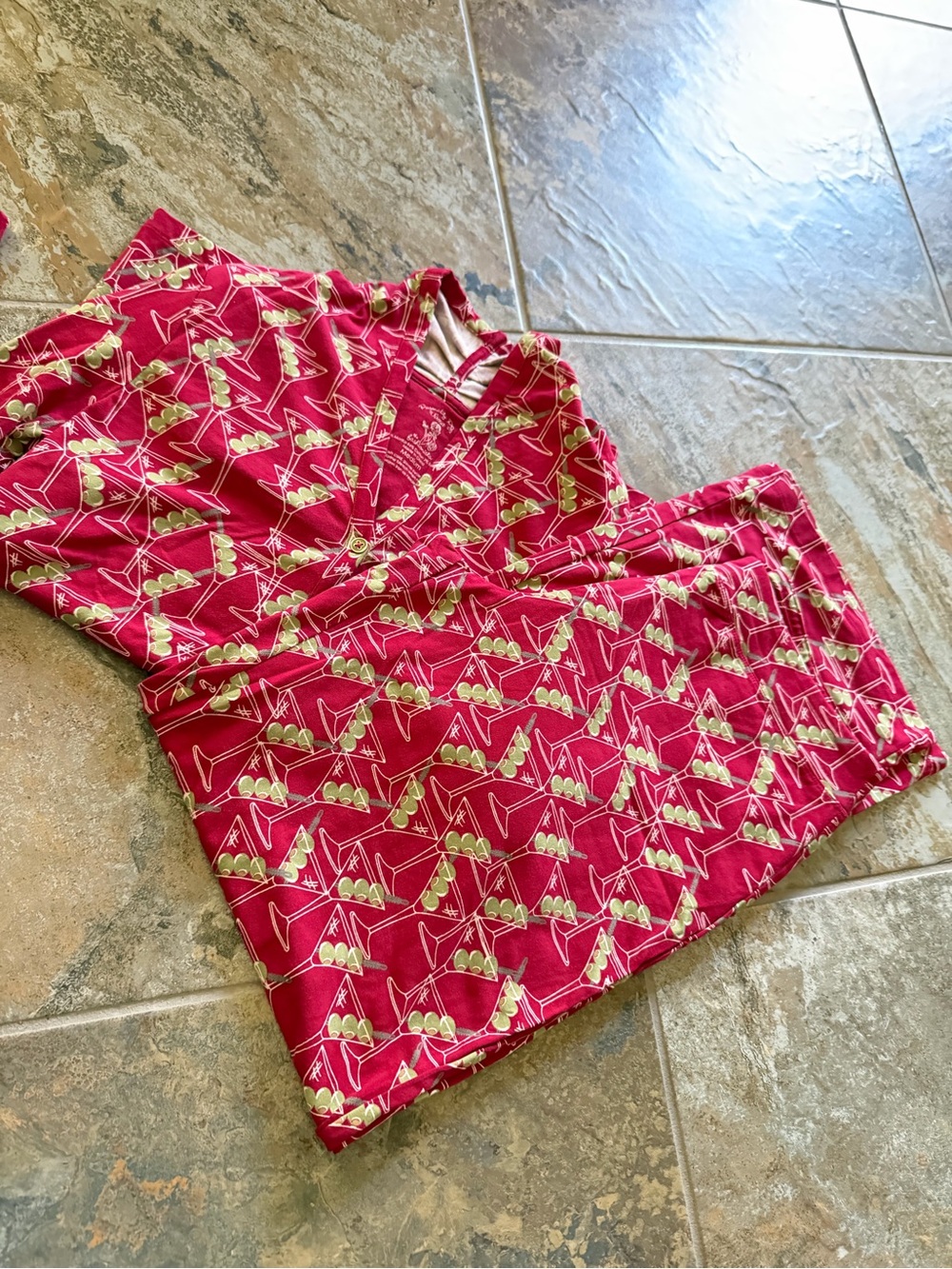 Soma martini glass Pajama Set with Olive Motif